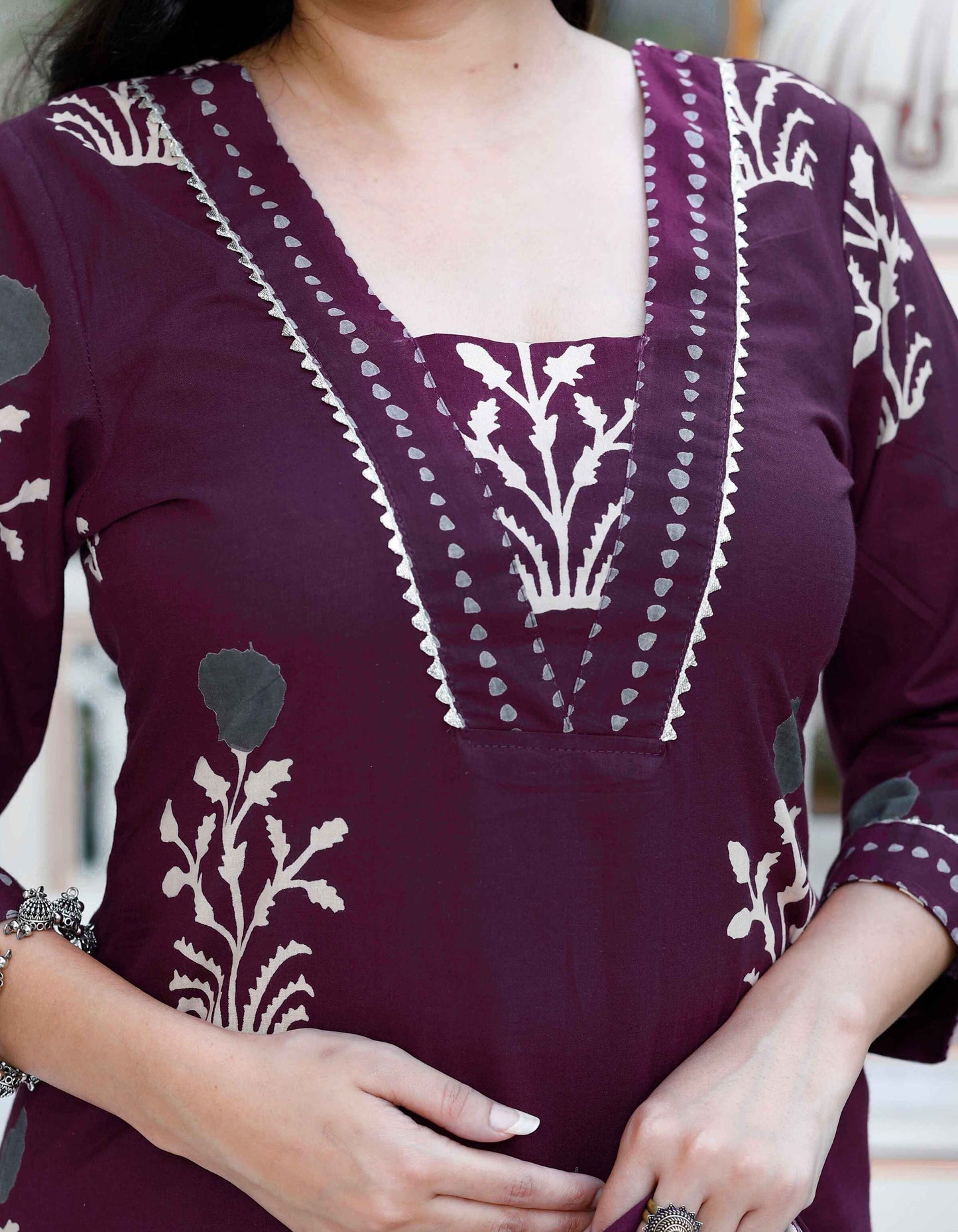 Women's Cotton Fabric Purple New Style Kurta With Palazzo - Miravan