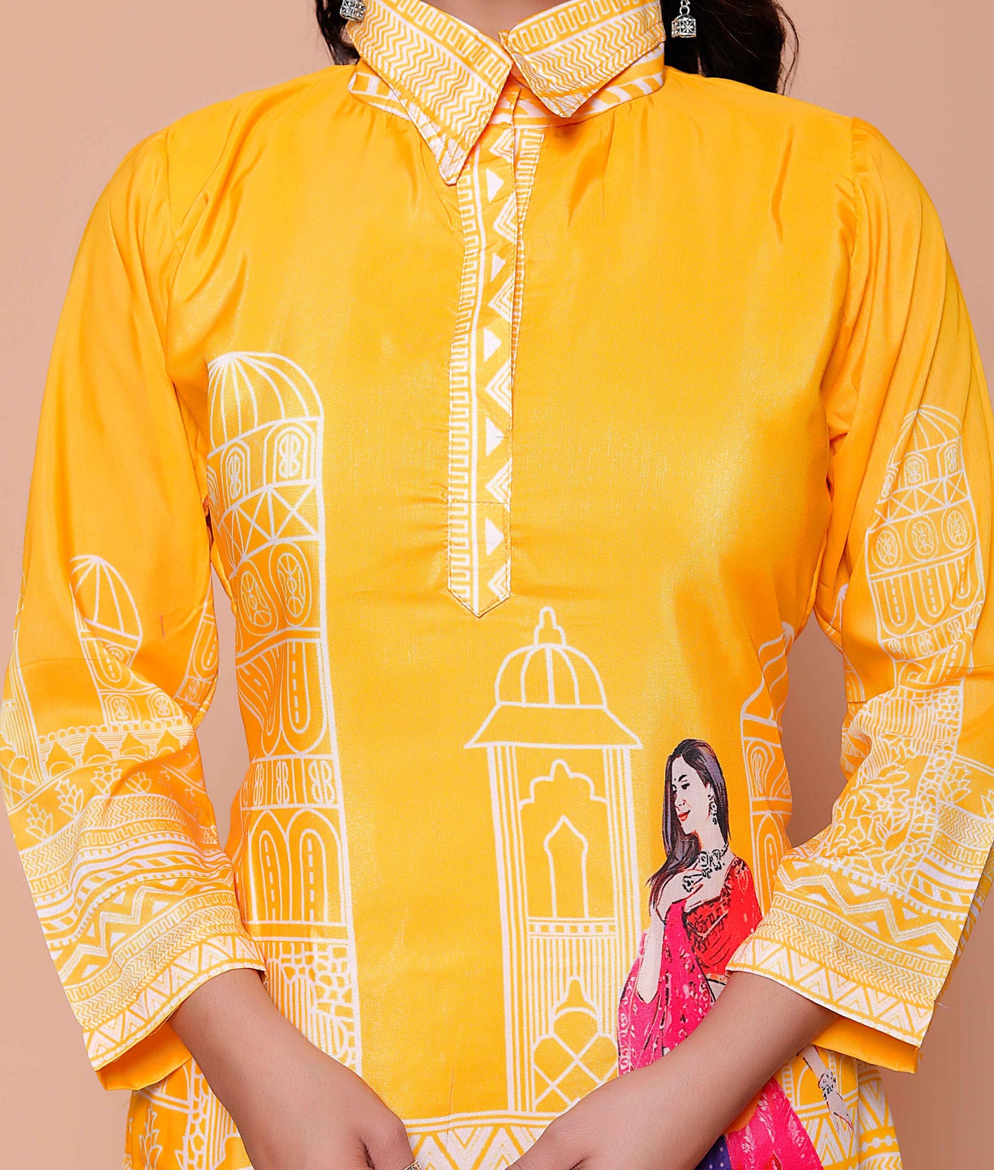 Miravan Womens yellow Digital Printed Co-ord Set