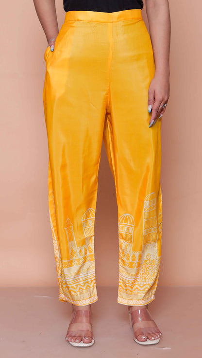 Miravan Womens yellow Digital Printed Co-ord Set