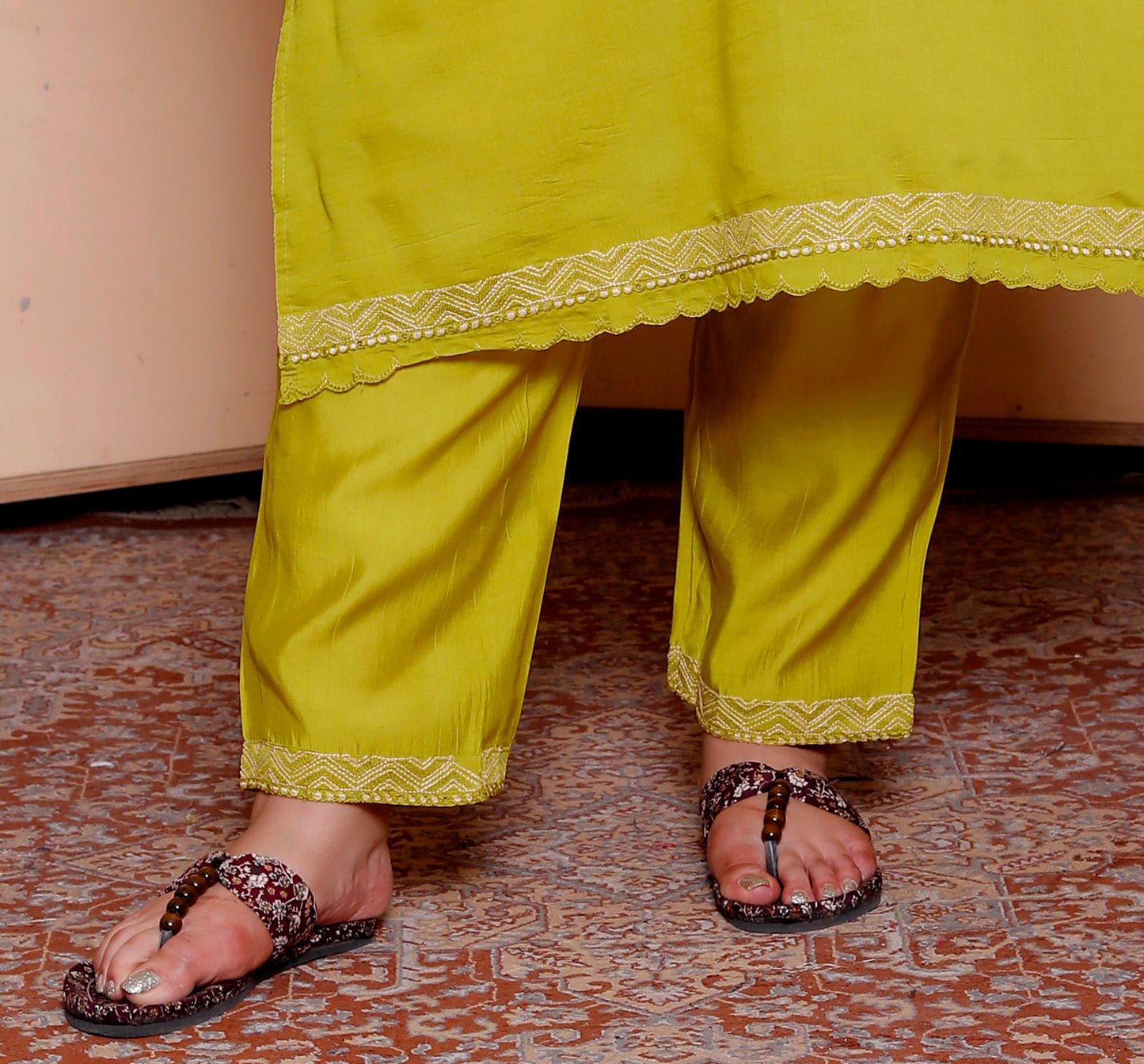 Miravan Womens Plus Size Muslin Yellow  Kurta and Palazzo with Dupatta Set