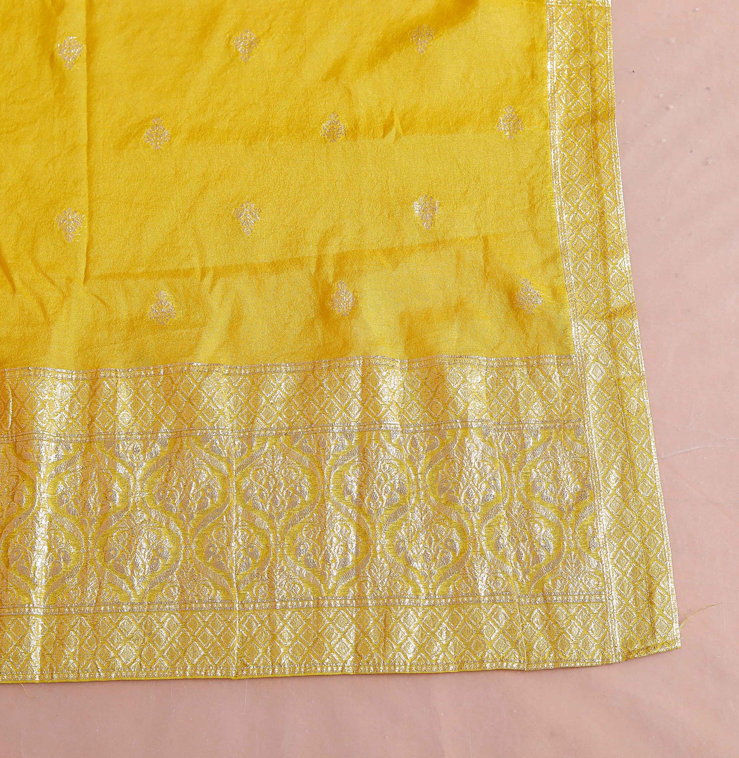 Miravan Womens Muslin Yellow  Kurta and Palazzo with Dupatta Set