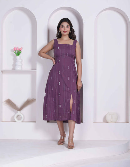 Miravan Womens Abstract Printed Wine A_line Maxi Dress