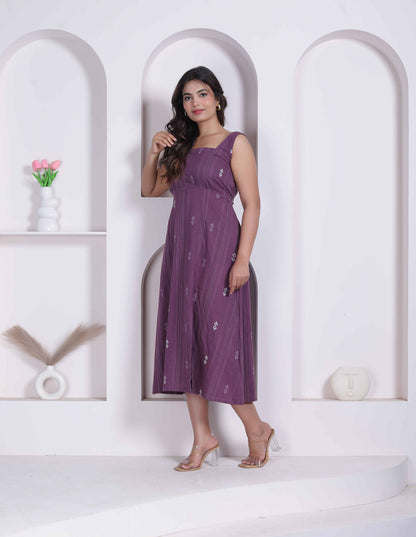 Miravan Womens Abstract Printed Wine A_line Maxi Dress
