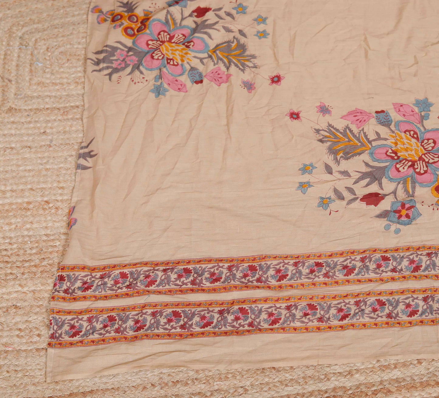 Miravan Womens Multicolor Floral Printed Pure Cotton Kurta and Palazzo with Dupatta Set