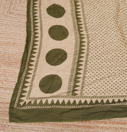 Miravan Women's Polka Dot Printed Pure Cotton Anarkali Kurta with Dupatta