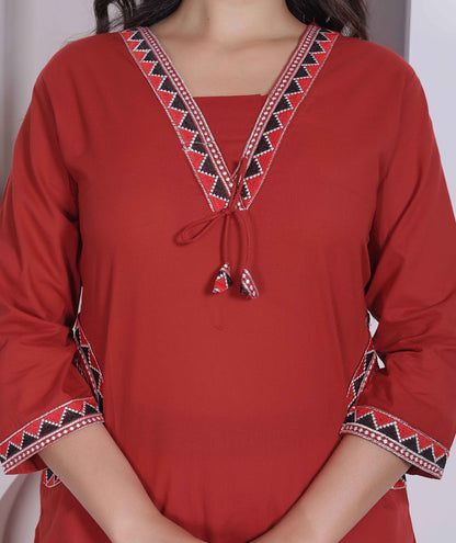Miravan Womens Brown Straight Kurta Set